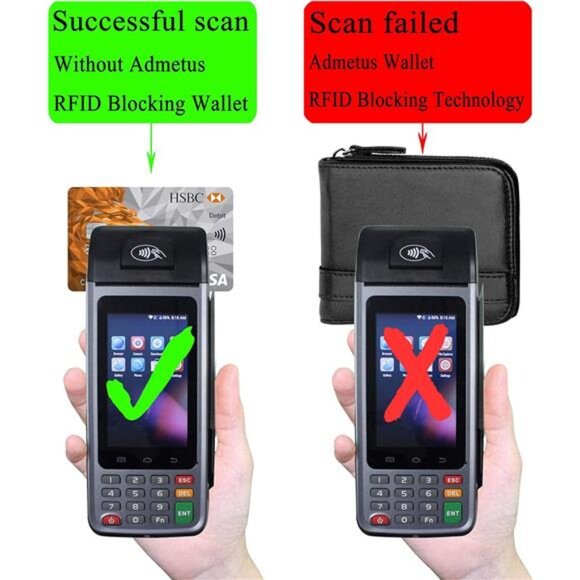 Men's Genuine Leather Bifold Zip-around Wallet Black - Picture 5 of 5